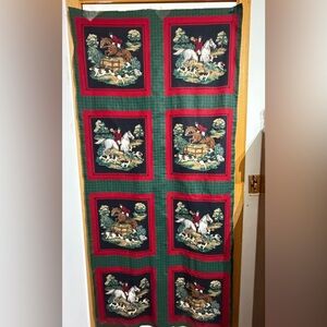Fox hunting fabric horses & dogs Cranston panels
